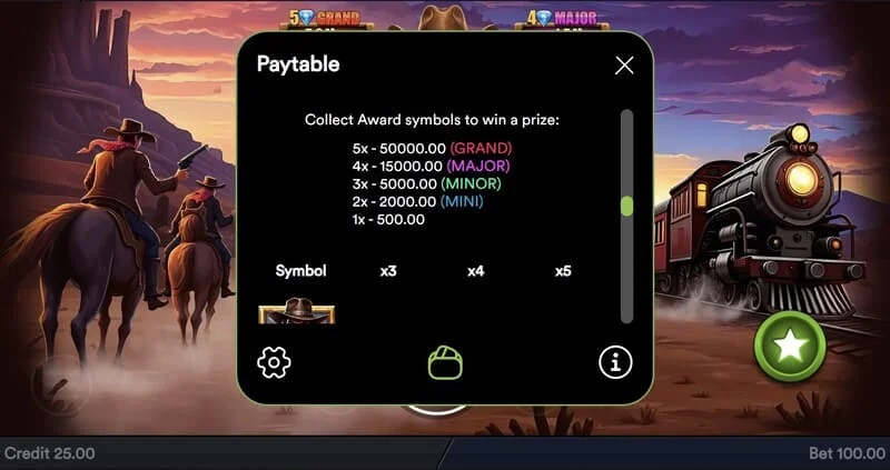 Gold Train Heist - Aktiven Wild z množiteljem v vrstici